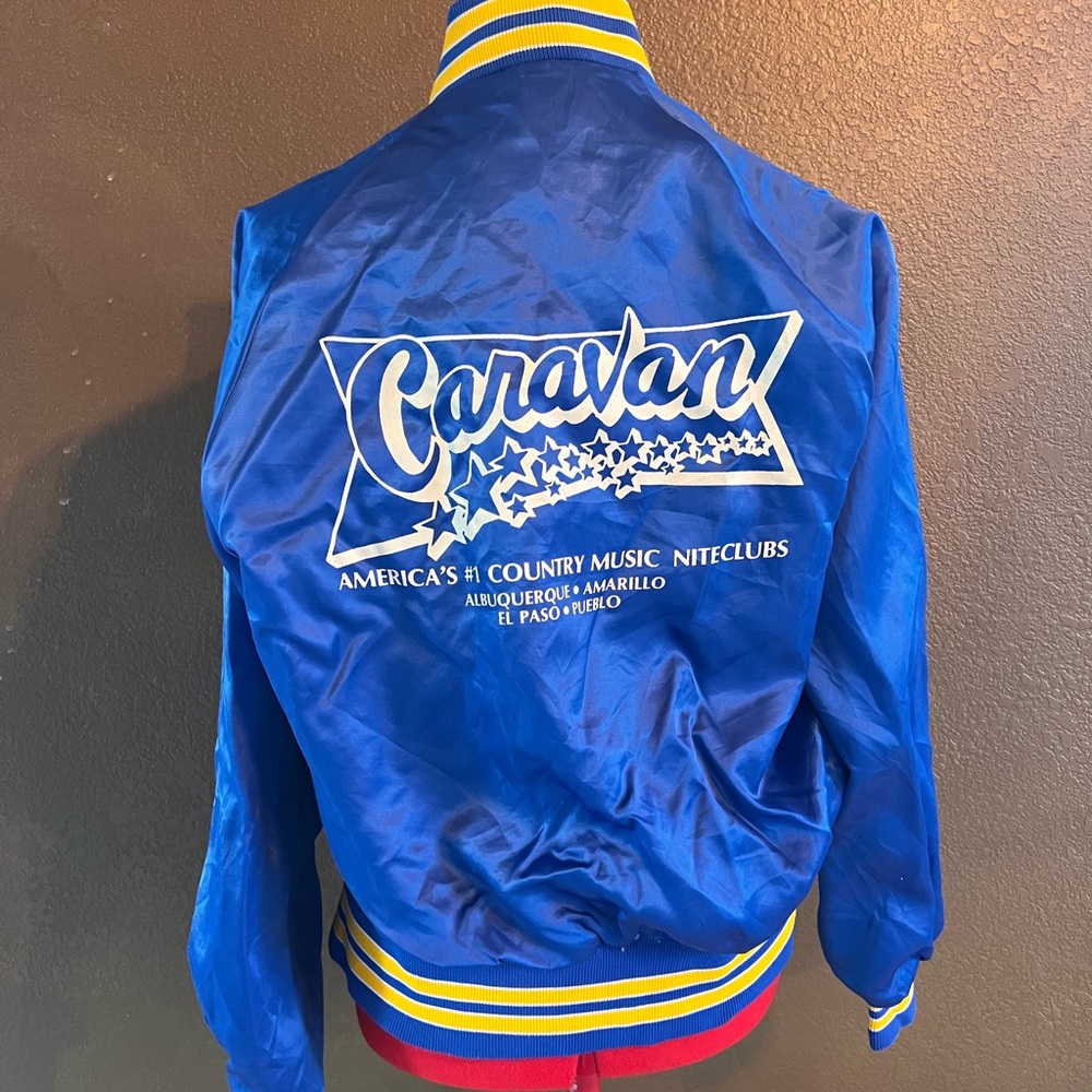 Vintage USA Pla-Jac Dunbrooke Bomber Satin Blue